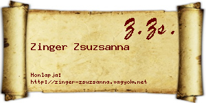 Zinger Zsuzsanna névjegykártya