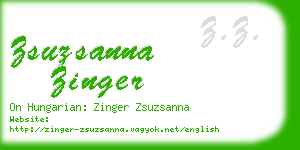 zsuzsanna zinger business card